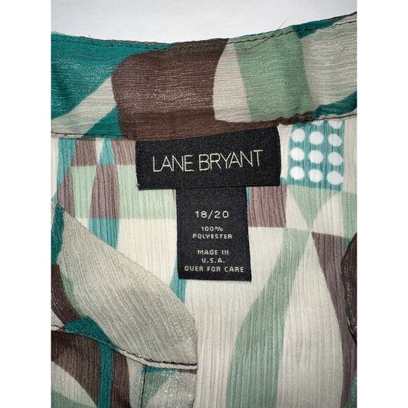 Lane Bryant Top Blouse Sheer Plus Size 18/20 Multicolor Sleeveless Button Front - Picture 6 of 6